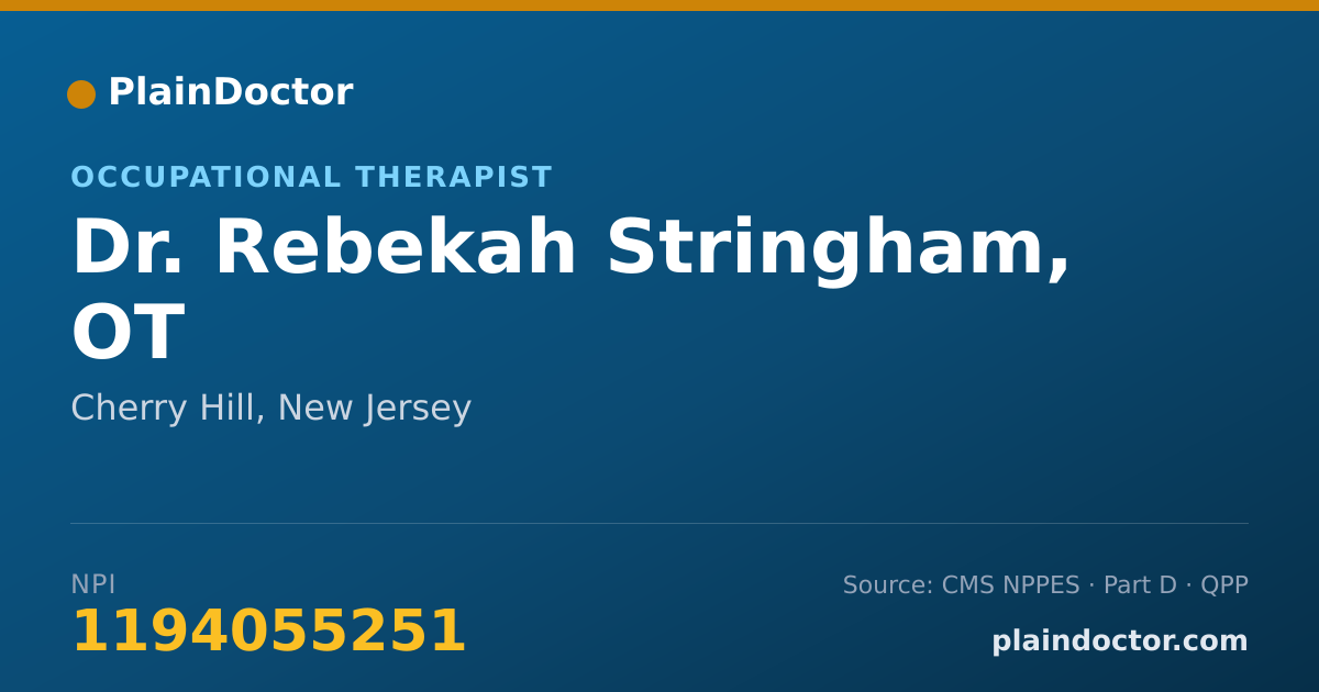 Shareable card for Rebekah Stringham, OT - Occupational Therapist, Cherry Hill, NJ