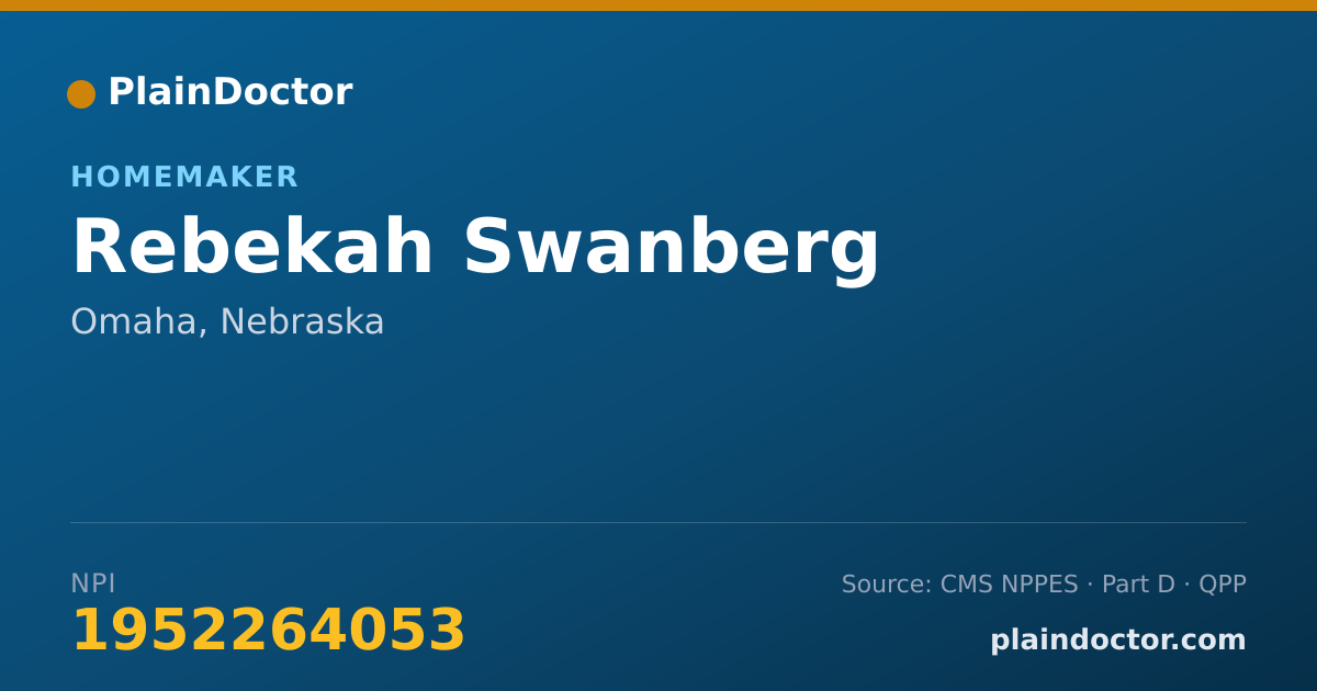 Shareable card for Rebekah Swanberg - Homemaker, Omaha, NE