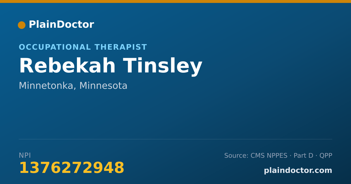 Shareable card for Rebekah Tinsley - Occupational Therapist, Minnetonka, MN