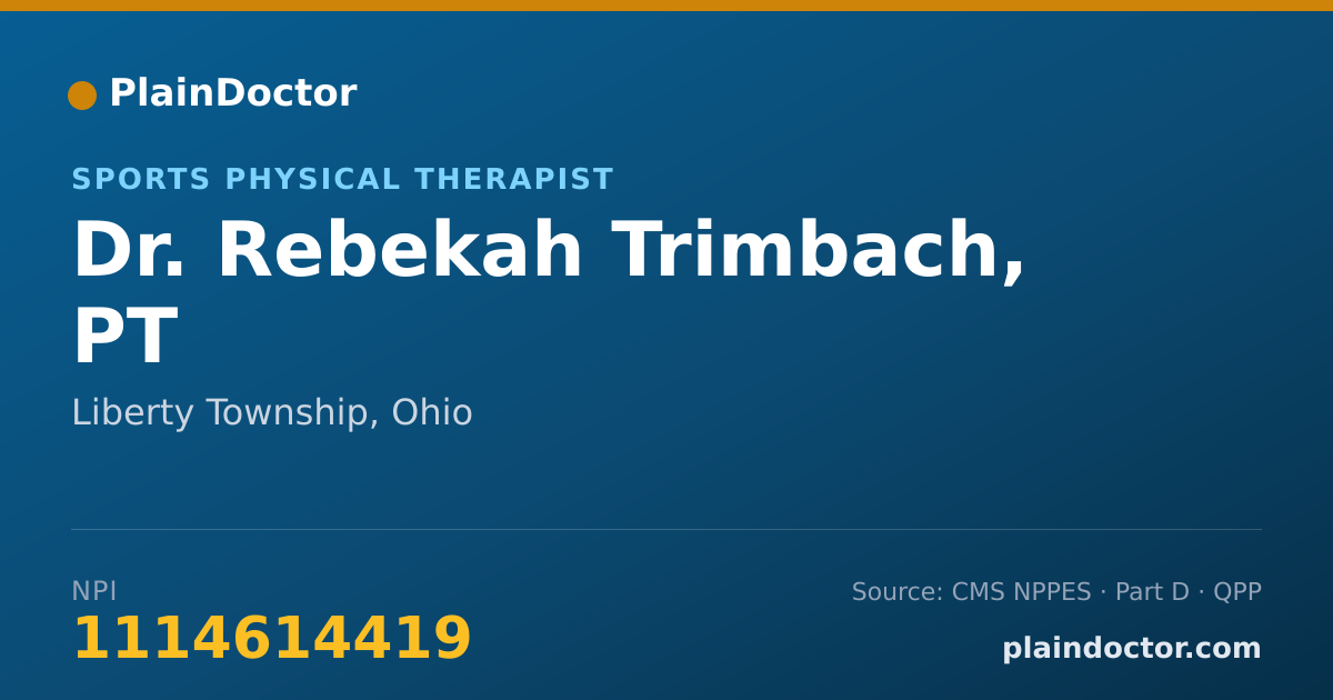 Shareable card for Rebekah Trimbach, PT - Sports Physical Therapist, Liberty Township, OH