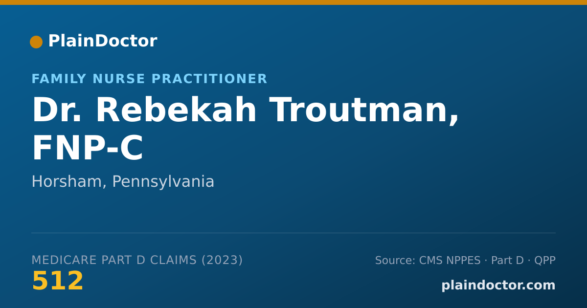 Shareable card for Rebekah Troutman, FNP-C - Family Nurse Practitioner, Horsham, PA