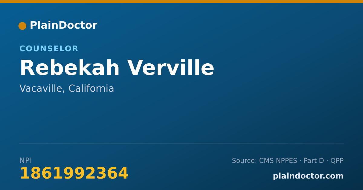 Shareable card for Rebekah Verville - Counselor, Vacaville, CA