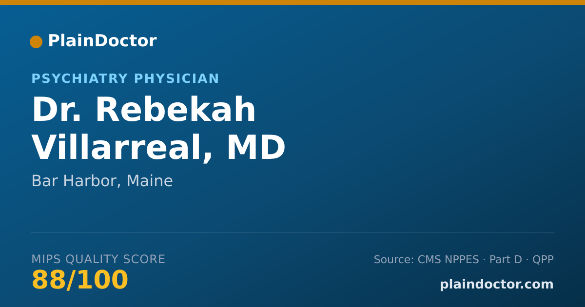 Shareable card for Rebekah Villarreal, MD - Psychiatry Physician, Bar Harbor, ME