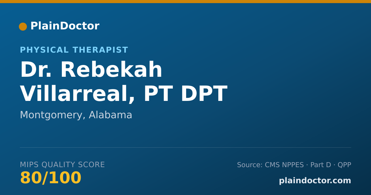 Shareable card for Rebekah Villarreal, PT DPT - Physical Therapist, Montgomery, AL