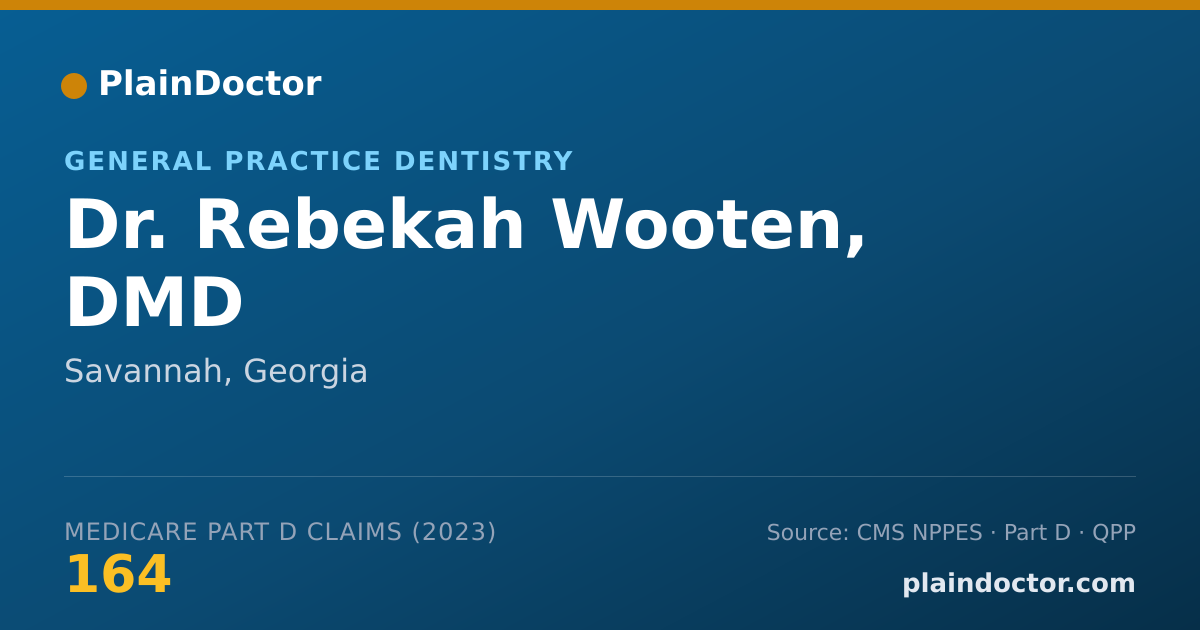Shareable card for Rebekah Wooten, DMD - General Practice Dentistry, Savannah, GA
