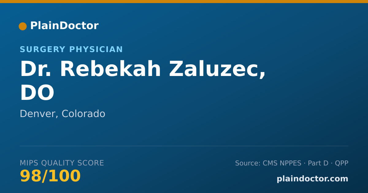 Shareable card for Rebekah Zaluzec, DO - Surgery Physician, Denver, CO