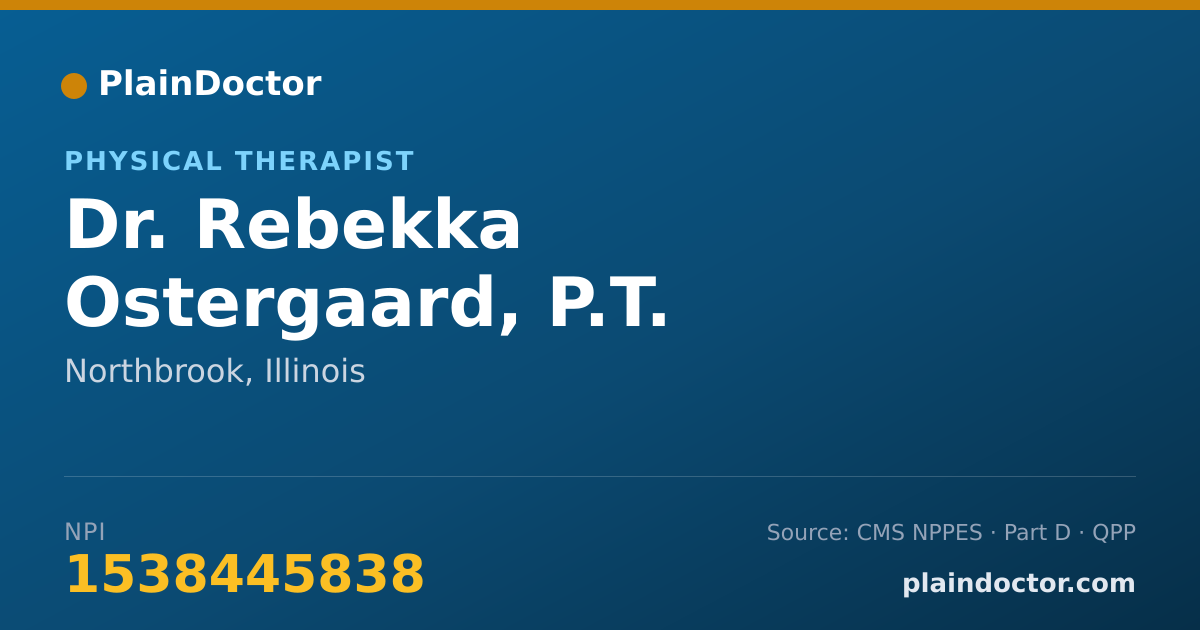 Shareable card for Rebekka Ostergaard, P.T. - Physical Therapist, Northbrook, IL