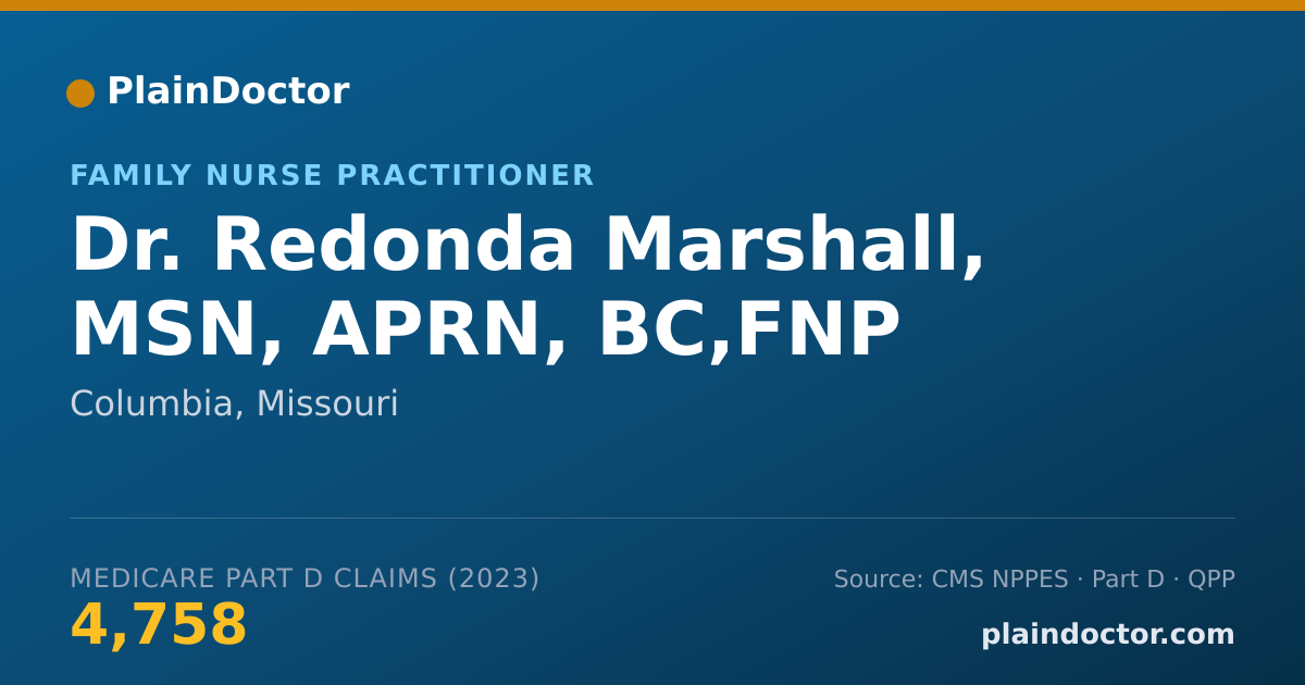 Shareable card for Redonda Marshall, MSN, APRN, BC,FNP - Family Nurse Practitioner, Columbia, MO