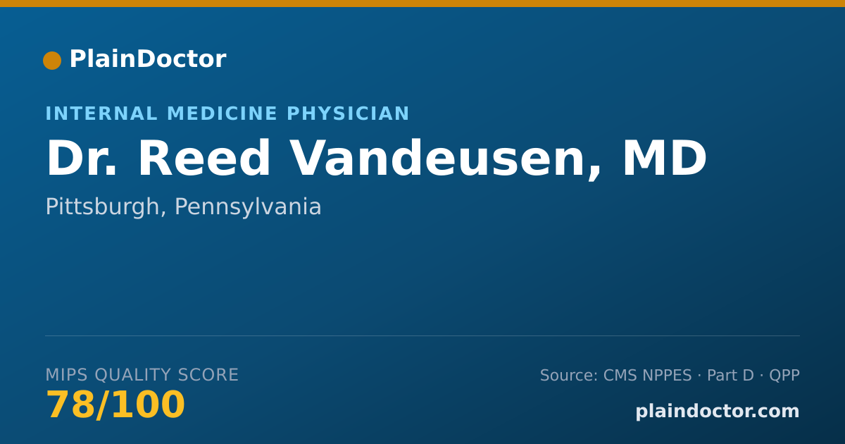 Shareable card for Reed Vandeusen, MD - Internal Medicine Physician, Pittsburgh, PA
