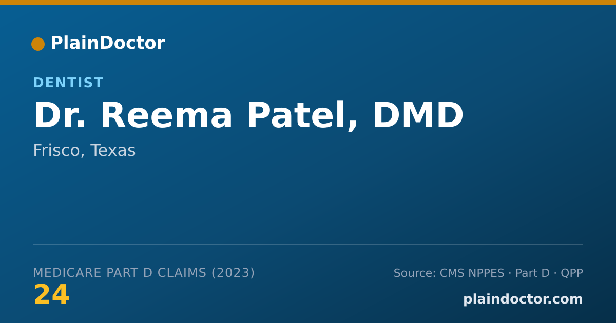 Shareable card for Reema Patel, DMD - Dentist, Frisco, TX