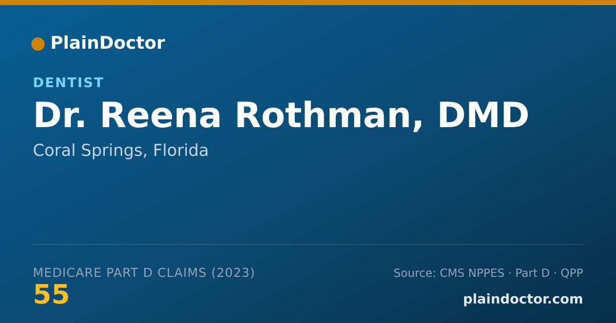 Shareable card for Reena Rothman, DMD - Dentist, Coral Springs, FL