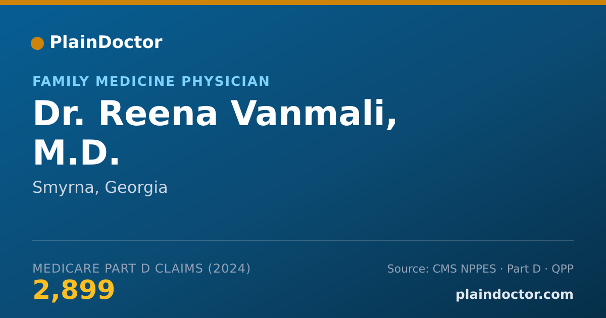 Shareable card for Reena Vanmali, M.D. - Family Medicine Physician, Smyrna, GA