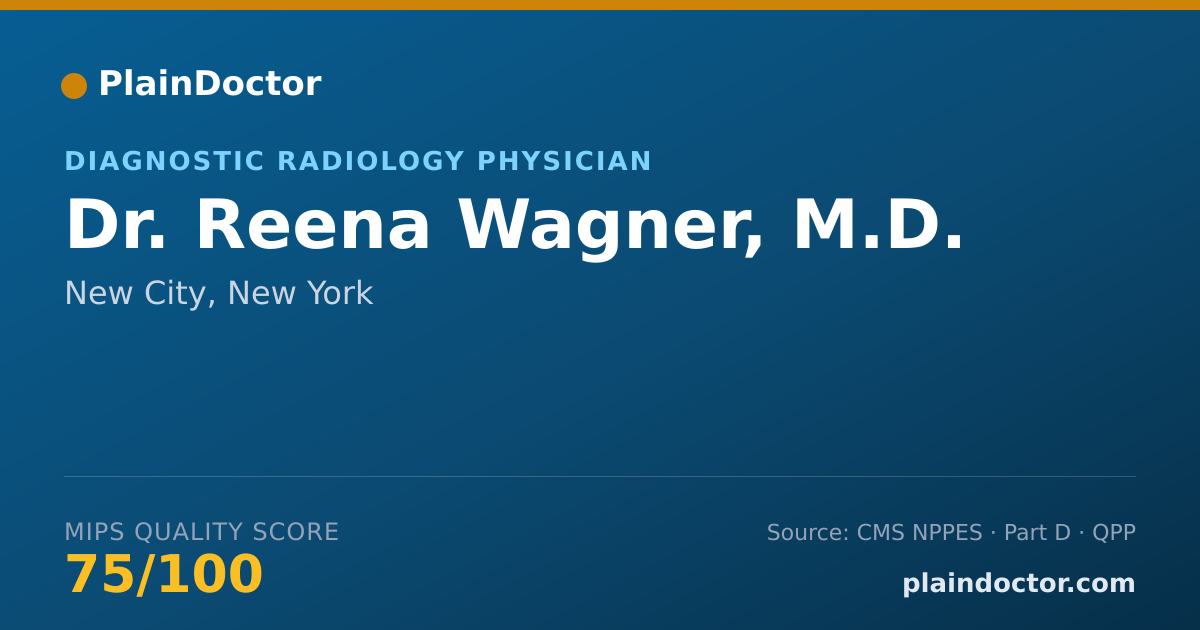 Shareable card for Reena Wagner, M.D. - Diagnostic Radiology Physician, New City, NY