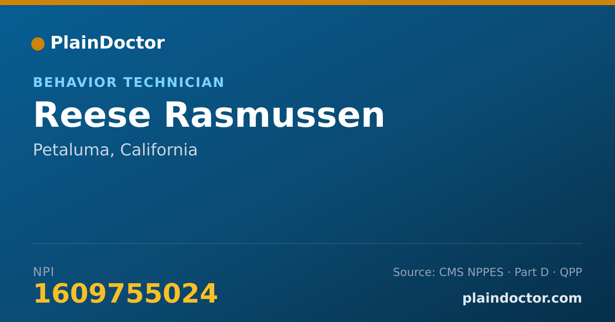 Shareable card for Reese Rasmussen - Behavior Technician, Petaluma, CA