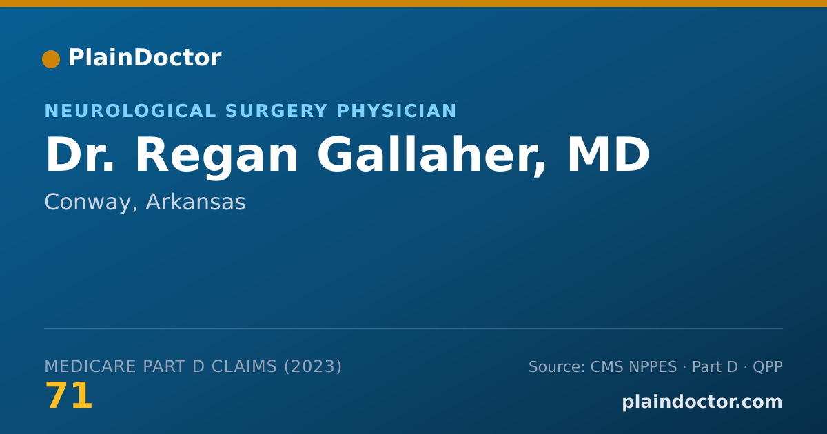 Shareable card for Regan Gallaher, MD - Neurological Surgery Physician, Conway, AR