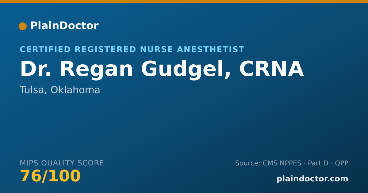 Shareable card for Regan Gudgel, CRNA - Certified Registered Nurse Anesthetist, Tulsa, OK