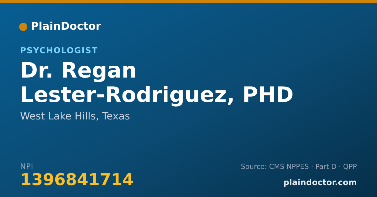 Shareable card for Regan Lester-Rodriguez, PHD - Psychologist, West Lake Hills, TX