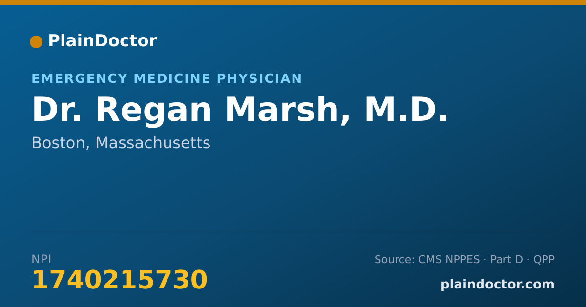 Shareable card for Regan Marsh, M.D. - Emergency Medicine Physician, Boston, MA