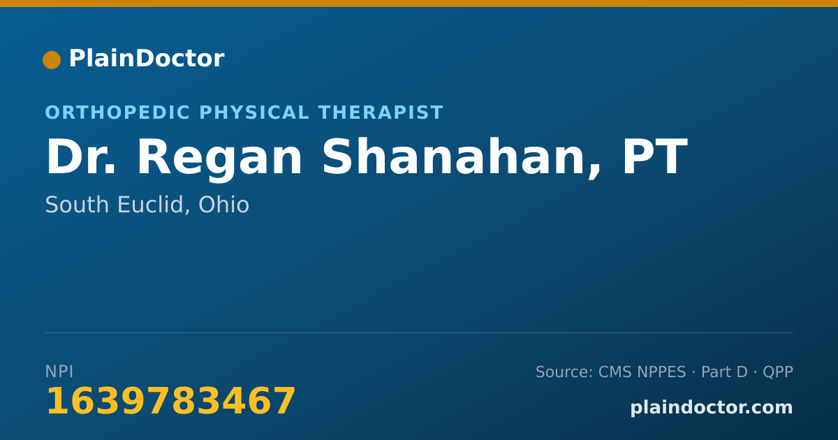Shareable card for Regan Shanahan, PT - Orthopedic Physical Therapist, South Euclid, OH