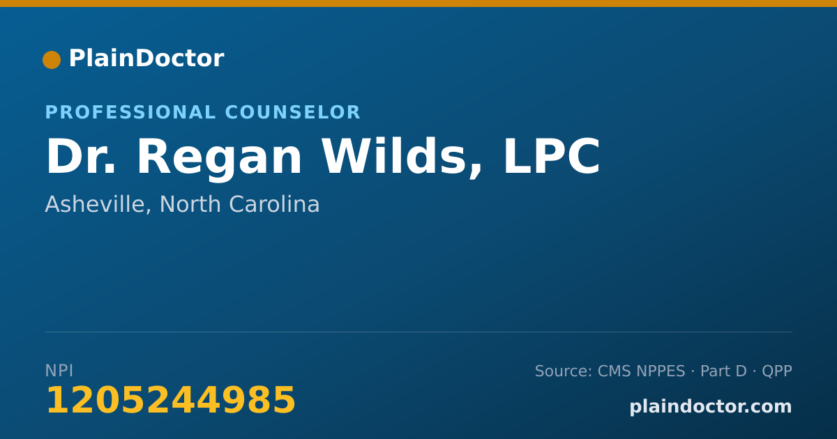 Shareable card for Regan Wilds, LPC - Professional Counselor, Asheville, NC