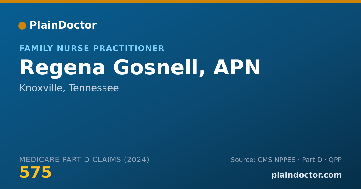 Shareable card for Regena Gosnell, APN - Family Nurse Practitioner, Knoxville, TN