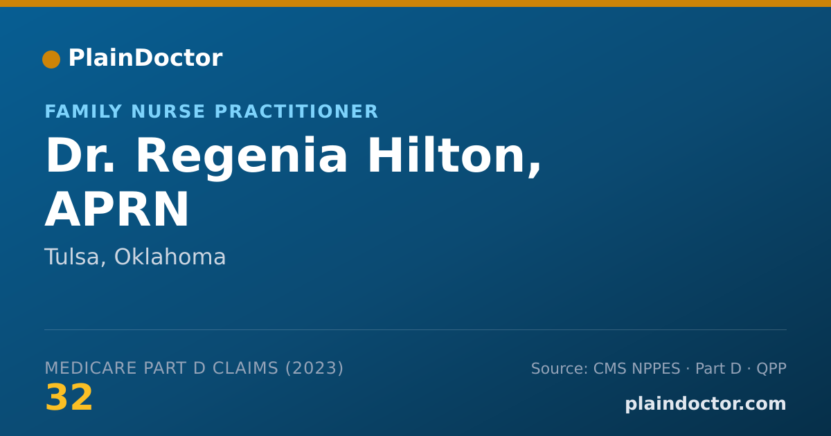 Shareable card for Regenia Hilton, APRN - Family Nurse Practitioner, Tulsa, OK