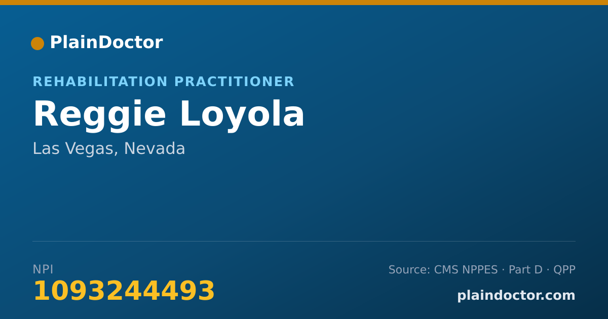 Shareable card for Reggie Loyola - Rehabilitation Practitioner, Las Vegas, NV