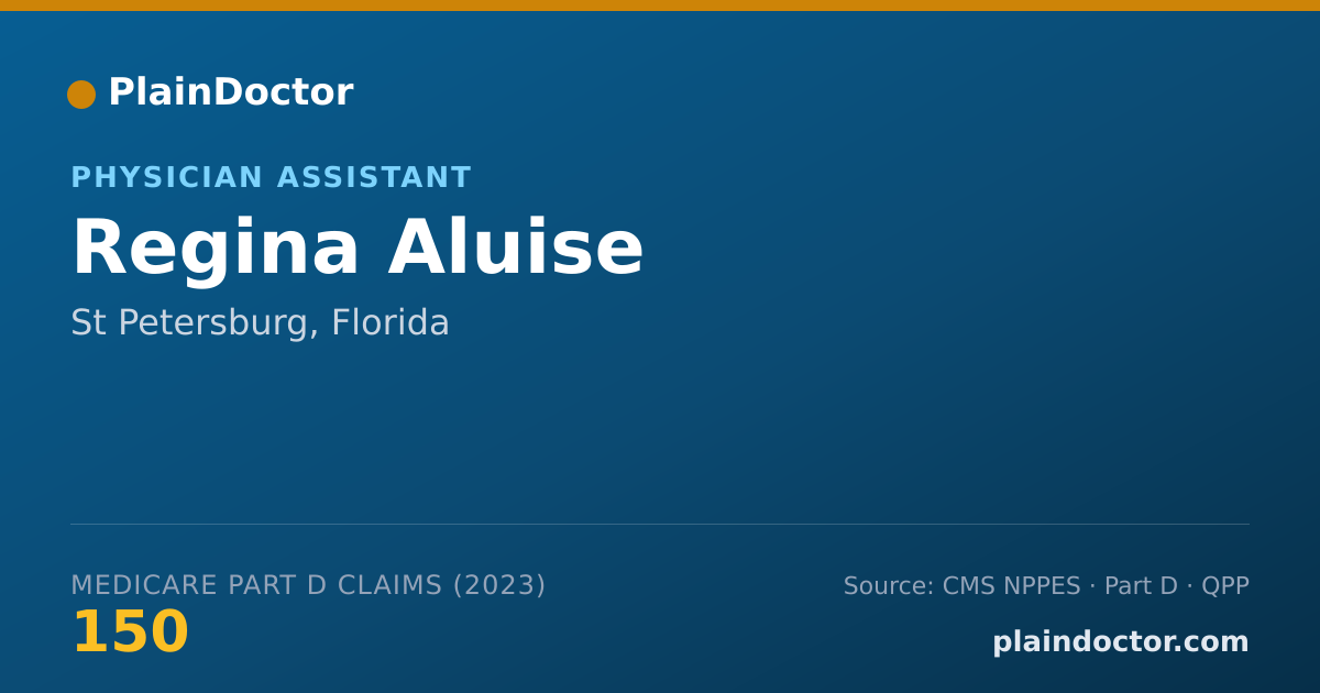 Shareable card for Regina Aluise - Physician Assistant, St Petersburg, FL