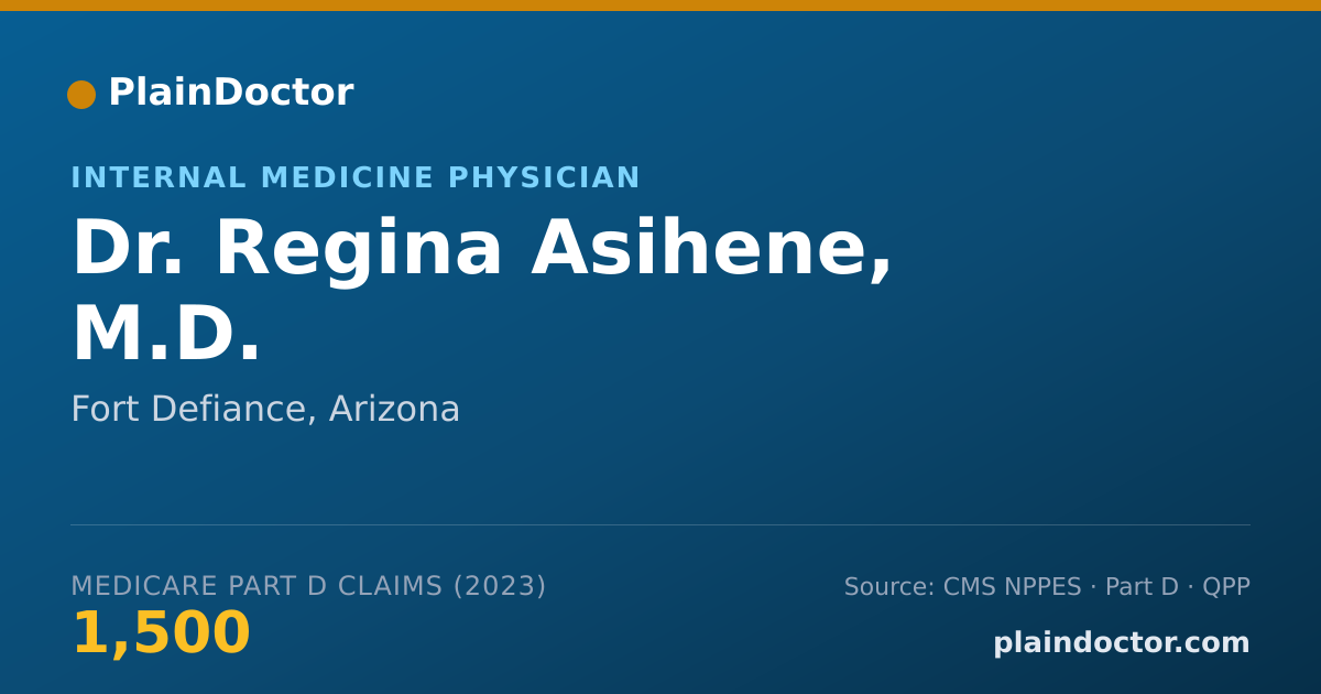 Shareable card for Regina Asihene, M.D. - Internal Medicine Physician, Fort Defiance, AZ