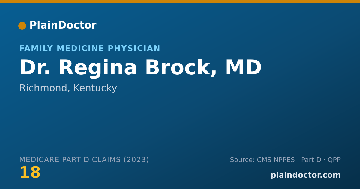 Shareable card for Regina Brock, MD - Family Medicine Physician, Richmond, KY
