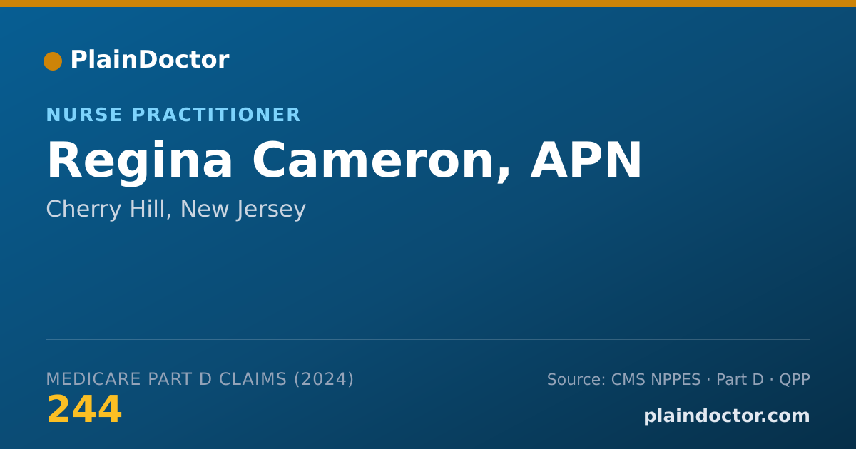 Shareable card for Regina Cameron, APN - Nurse Practitioner, Cherry Hill, NJ