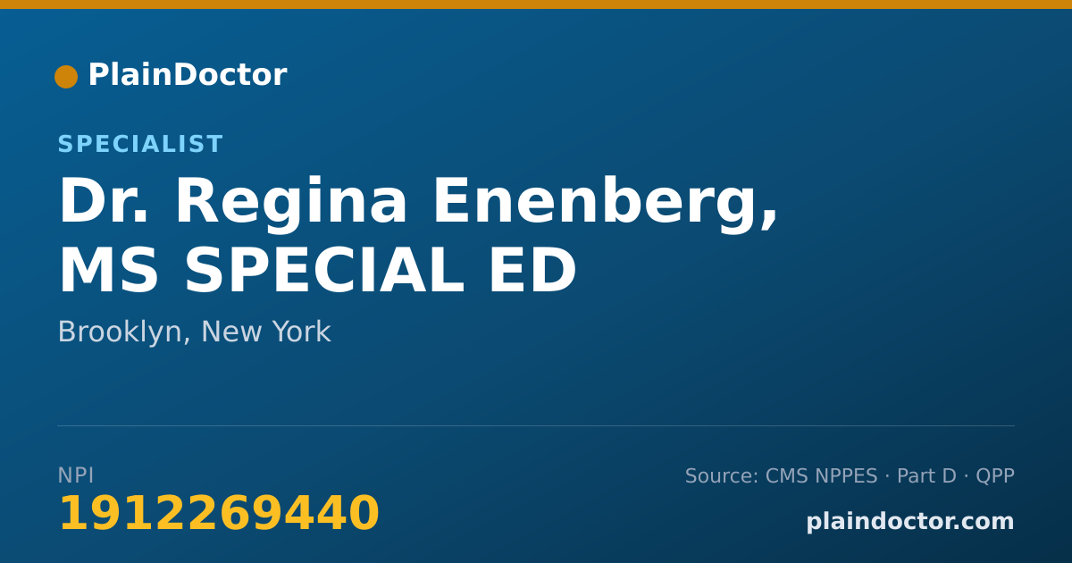 Shareable card for Regina Enenberg, MS SPECIAL ED - Specialist, Brooklyn, NY