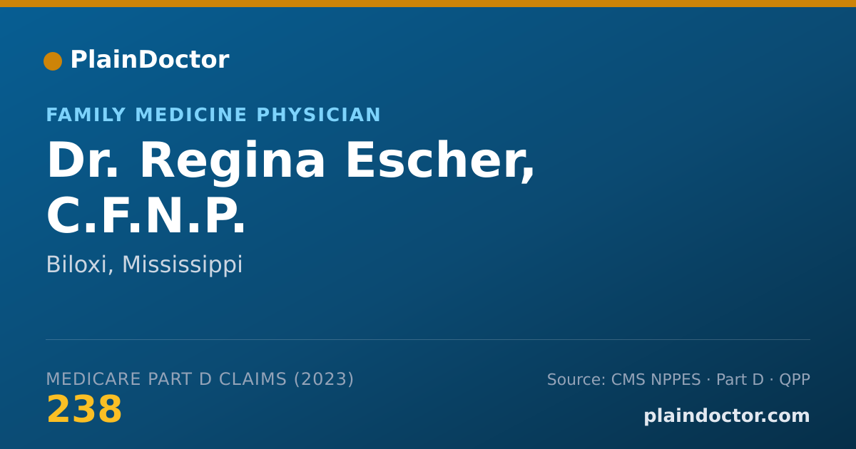Shareable card for Regina Escher, C.F.N.P. - Family Medicine Physician, Biloxi, MS