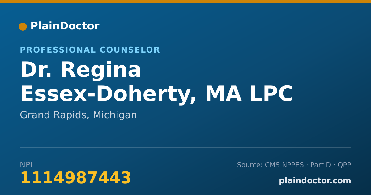 Shareable card for Regina Essex-Doherty, MA LPC - Professional Counselor, Grand Rapids, MI