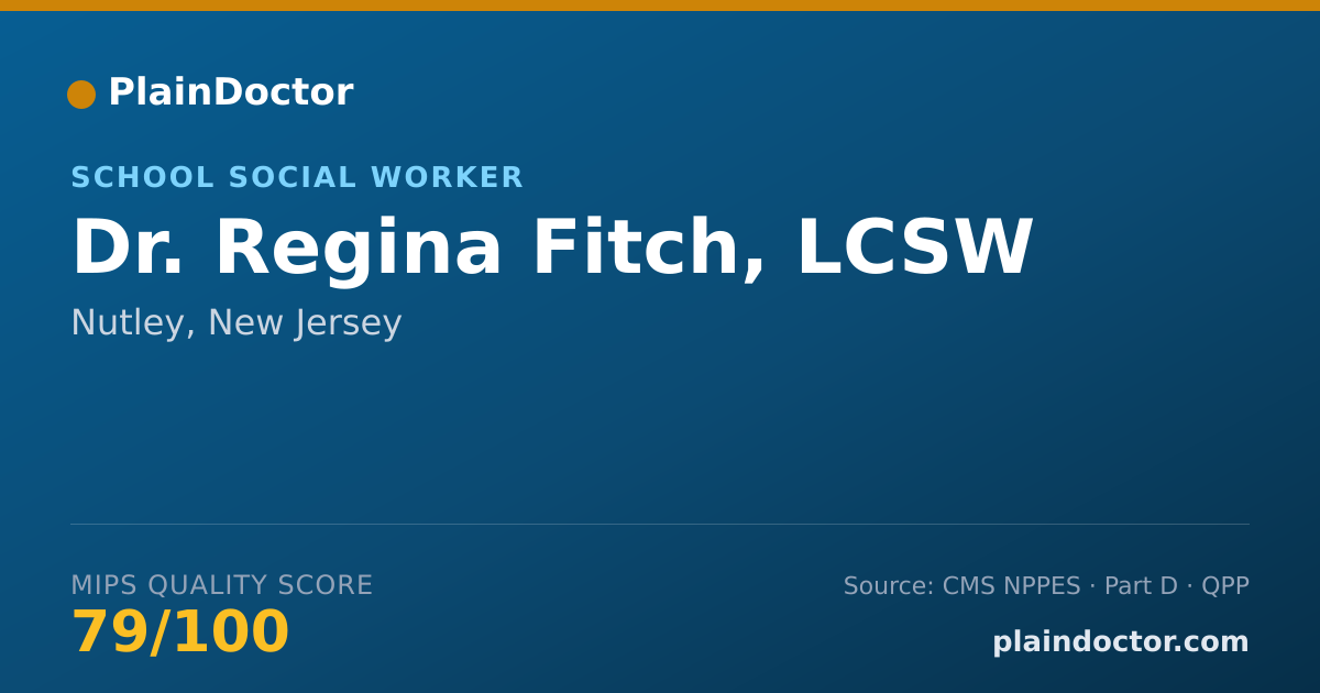 Shareable card for Regina Fitch, LCSW - School Social Worker, Nutley, NJ