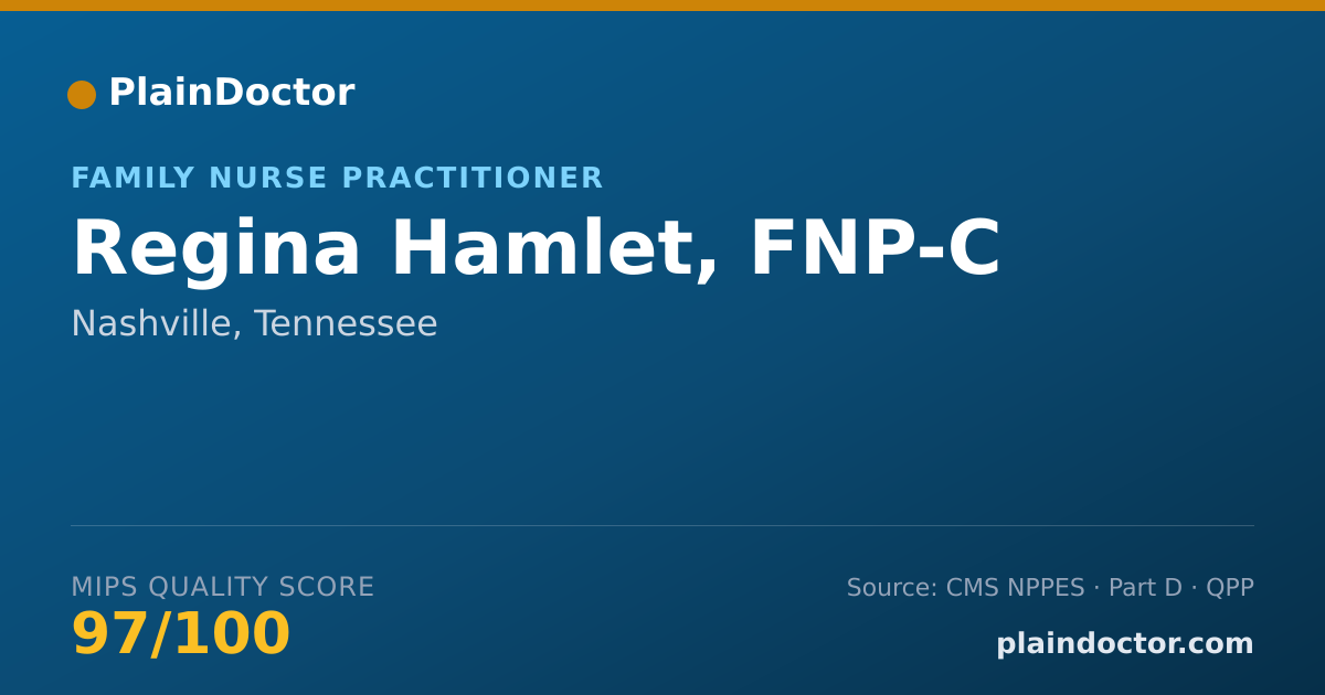 Shareable card for Regina Hamlet, FNP-C - Family Nurse Practitioner, Nashville, TN