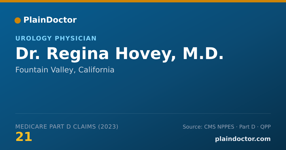 Shareable card for Regina Hovey, M.D. - Urology Physician, Fountain Valley, CA