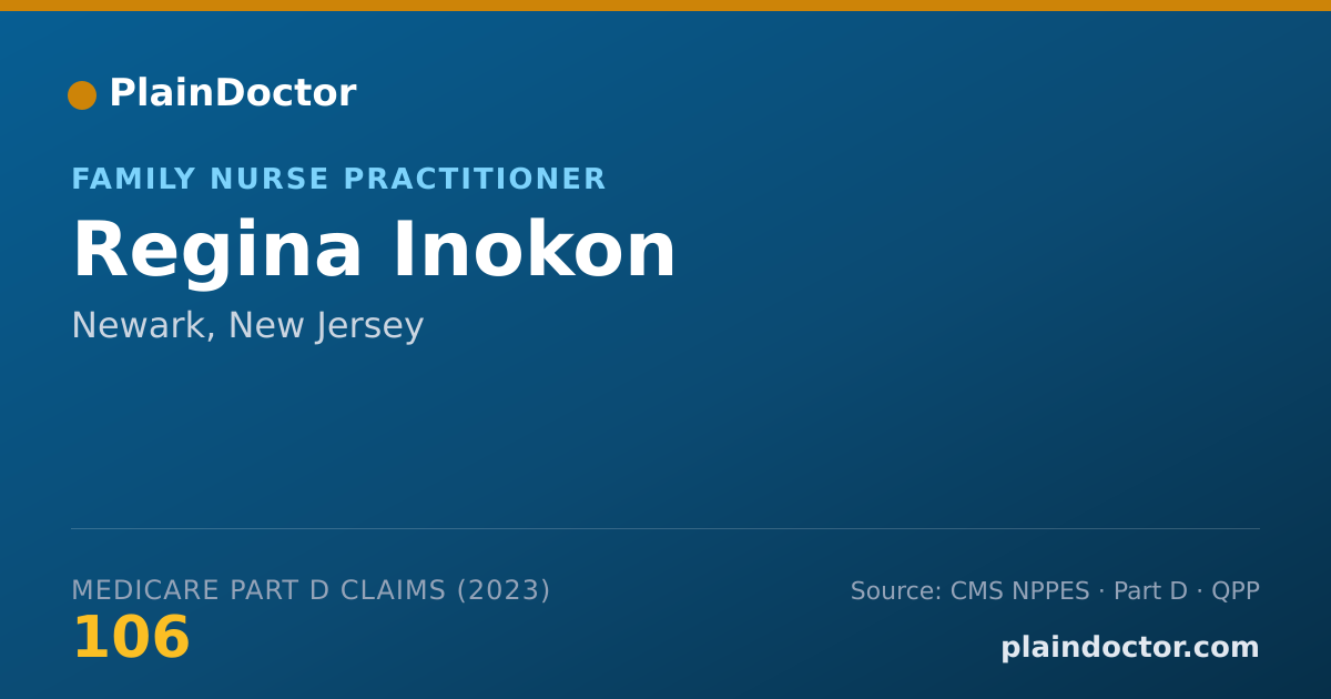 Shareable card for Regina Inokon - Family Nurse Practitioner, Newark, NJ
