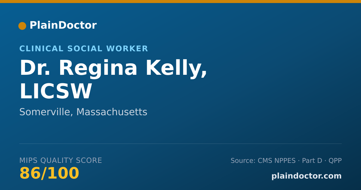 Shareable card for Regina Kelly, LICSW - Clinical Social Worker, Somerville, MA