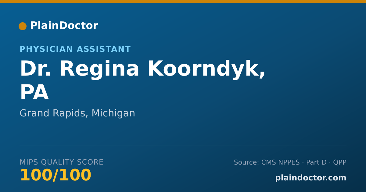 Shareable card for Regina Koorndyk, PA - Physician Assistant, Grand Rapids, MI
