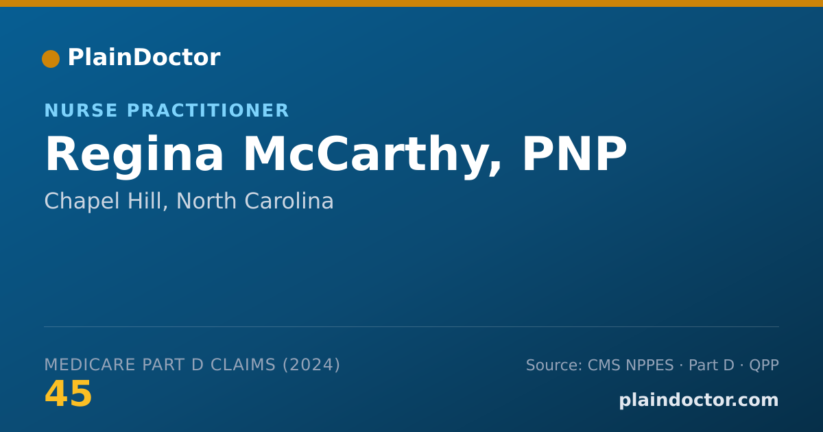 Shareable card for Regina McCarthy, PNP - Nurse Practitioner, Chapel Hill, NC