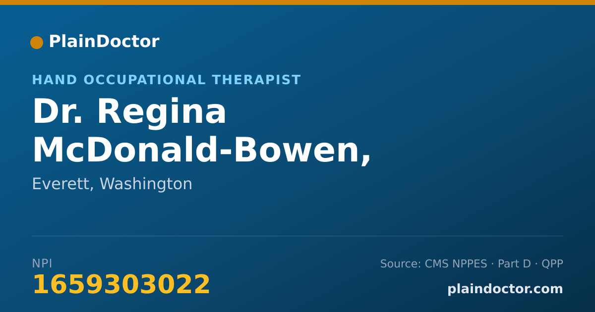 Shareable card for Regina McDonald-Bowen, OTR/L,CHT - Hand Occupational Therapist, Everett, WA