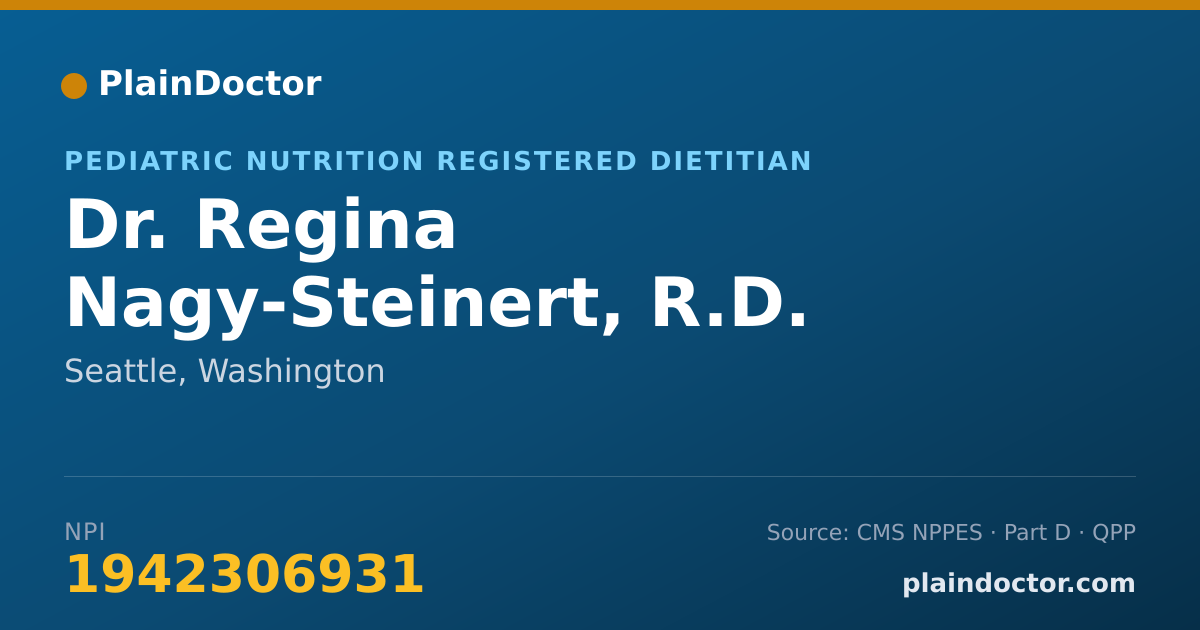 Shareable card for Regina Nagy-Steinert, R.D. - Pediatric Nutrition Registered Dietitian, Seattle, WA