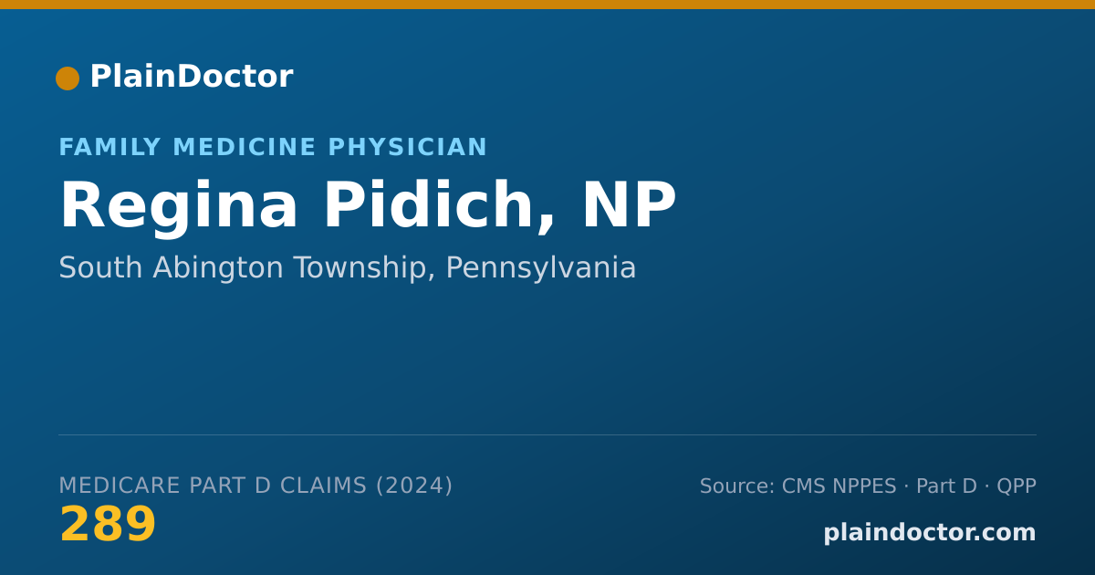Shareable card for Regina Pidich, NP - Family Medicine Physician, South Abington Township, PA