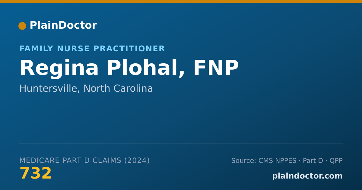 Shareable card for Regina Plohal, FNP - Family Nurse Practitioner, Huntersville, NC