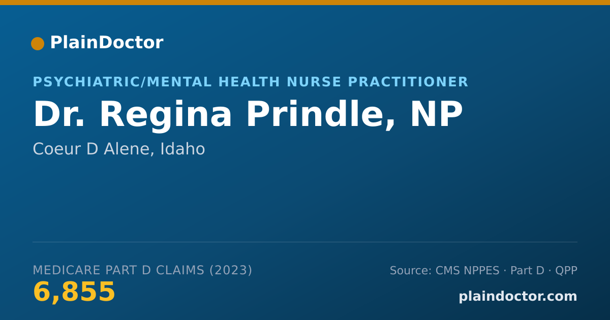 Shareable card for Regina Prindle, NP - Psychiatric/Mental Health Nurse Practitioner, Coeur D Alene, ID