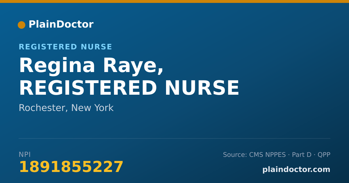 Shareable card for Regina Raye, REGISTERED NURSE - Registered Nurse, Rochester, NY