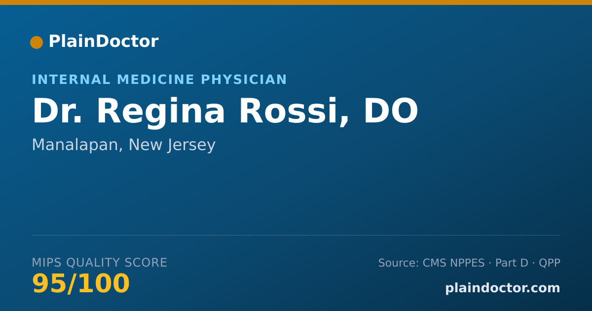 Shareable card for Regina Rossi, DO - Internal Medicine Physician, Manalapan, NJ