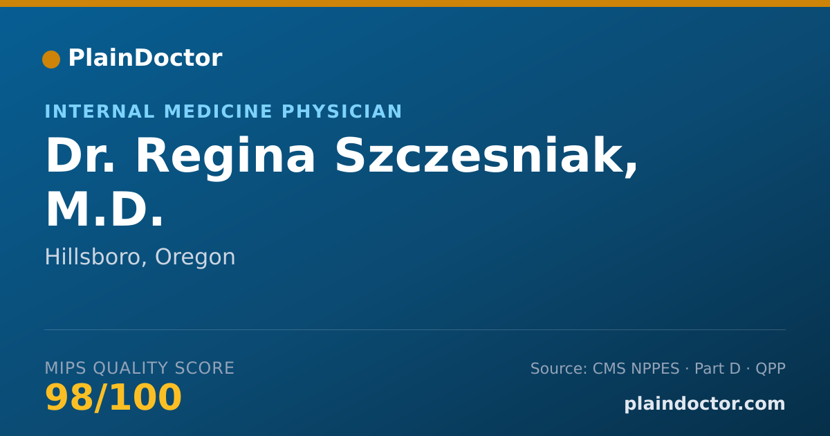 Shareable card for Regina Szczesniak, M.D. - Internal Medicine Physician, Hillsboro, OR