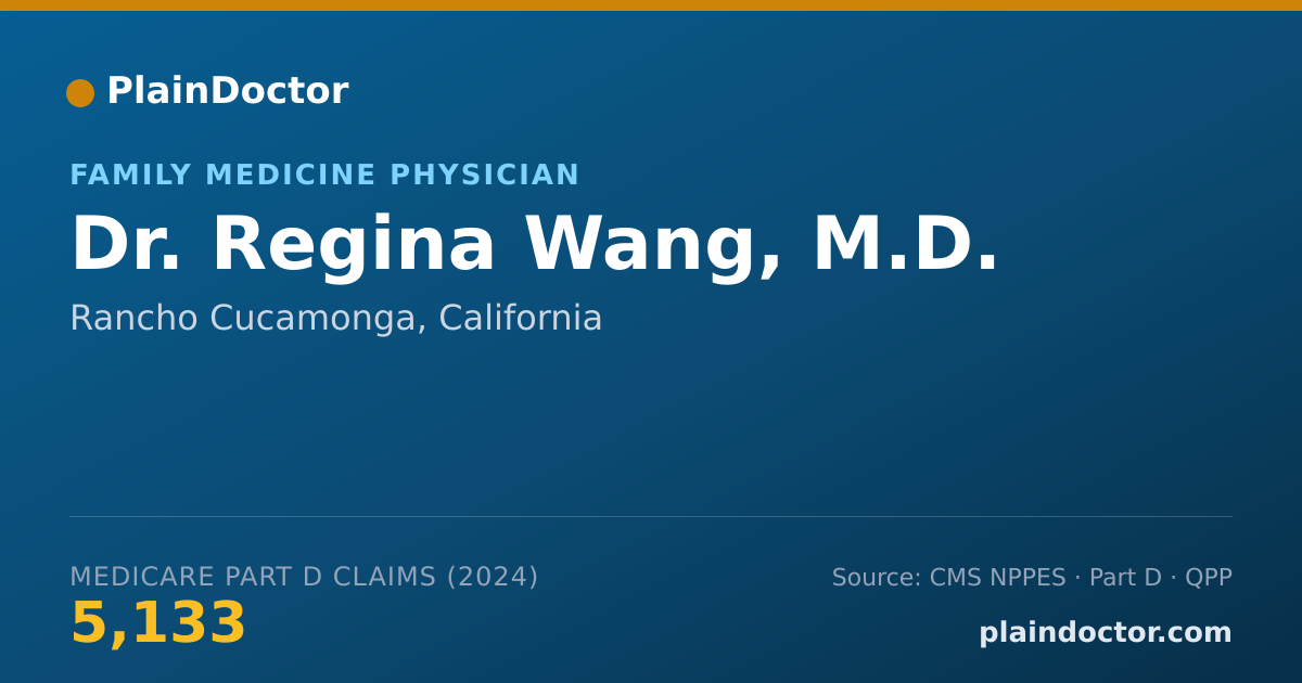 Shareable card for Regina Wang, M.D. - Family Medicine Physician, Rancho Cucamonga, CA